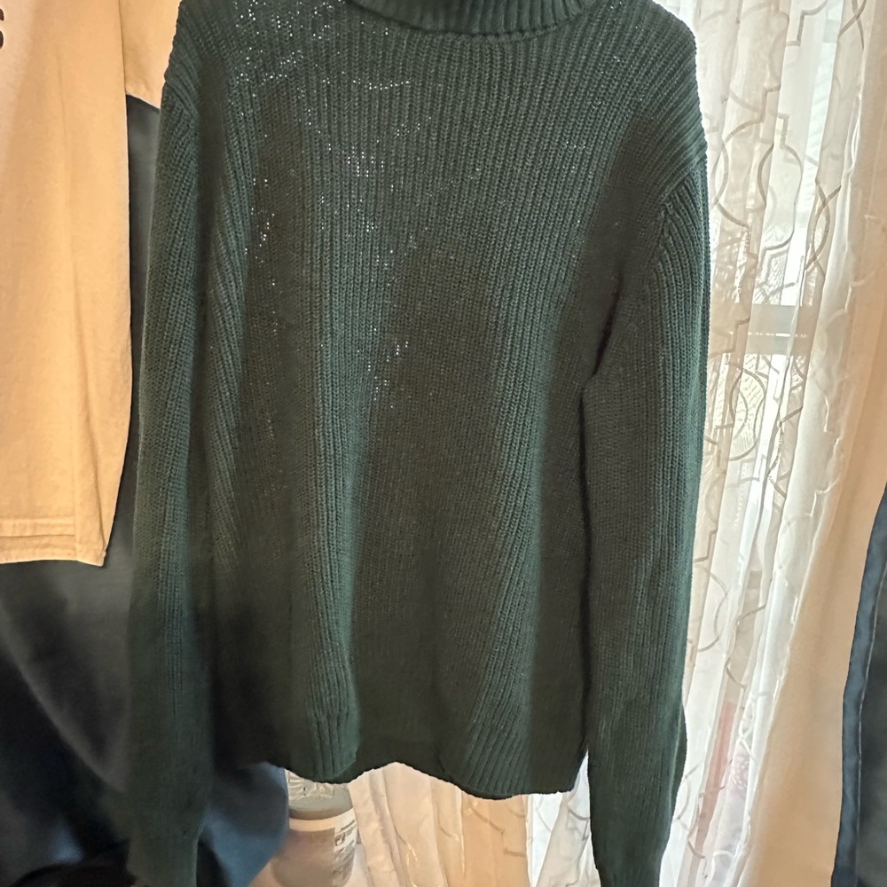 Women's Green Loose Turtleneck Sweater by Old Navy